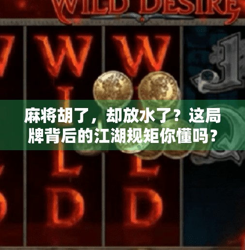 麻将胡了，却放水了？这局牌背后的江湖规矩你懂吗？