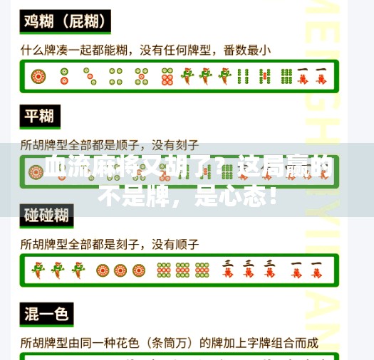 血流麻将又胡了?这局赢的不是牌,是心态! 血流麻将又胡了?这局赢的不是牌,是心态!