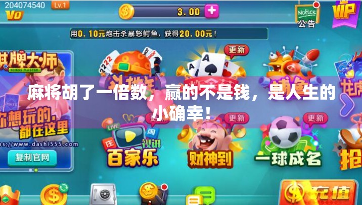 麻将胡了一倍数,赢的不是钱,是人生的小确幸! 麻将胡了一倍数,赢的不是钱,是人生的小确幸!