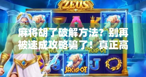 麻将胡了破解方法？别再被速成攻略骗了！真正高手都在偷偷练这3个底层逻辑！