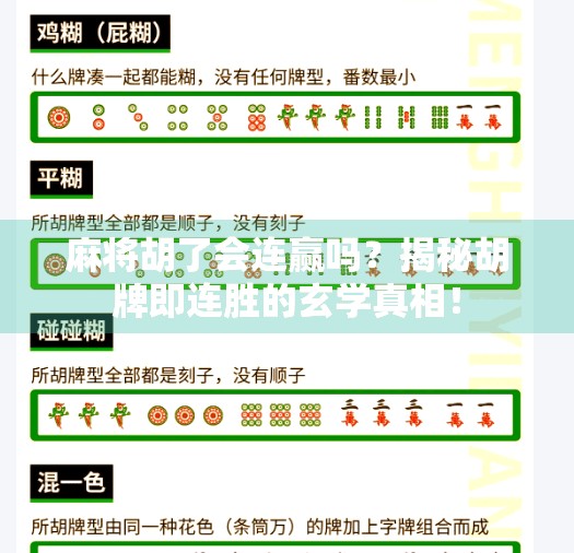 麻将胡了会连赢吗？揭秘胡牌即连胜的玄学真相！