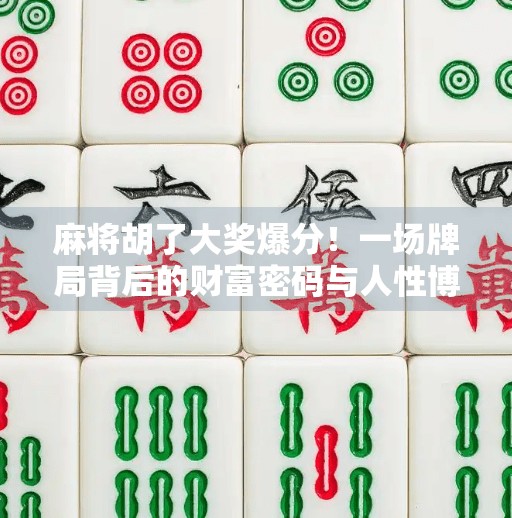 麻将胡了大奖爆分!一场牌局背后的财富密码与人性博弈
