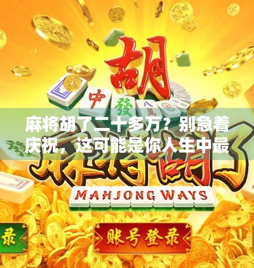 麻将胡了二十多万？别急着庆祝，这可能是你人生中最贵的一局！