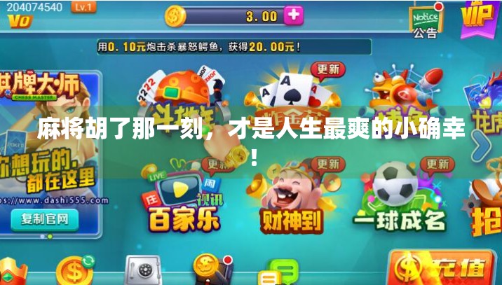 麻将胡了那一刻，才是人生最爽的小确幸！